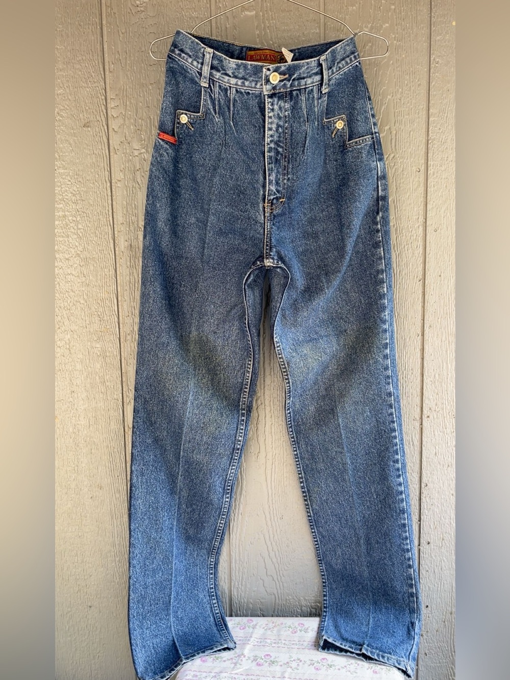 VintageWomen's Lawman Western Boot Cut Jeans in Classic Blue Denim